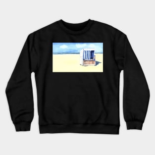 "Sylt" Watercolor Beach Painting Crewneck Sweatshirt